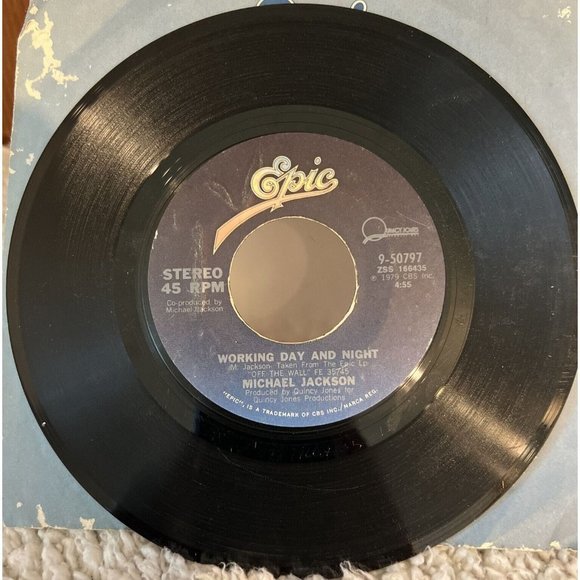 MICHAEL JACKSON Rock With You & Working Day and Night Vinyl 45 RPM 1979 EPIC - Picture 4 of 4